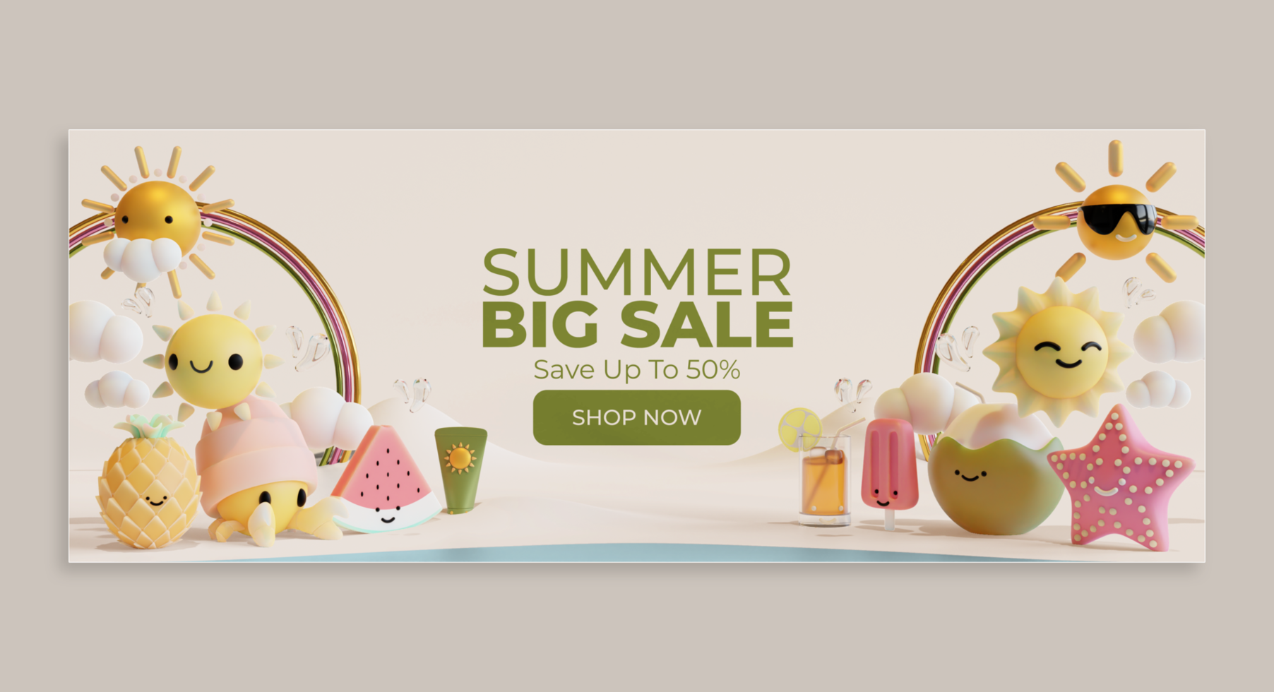 Summer Web Banner Template psd