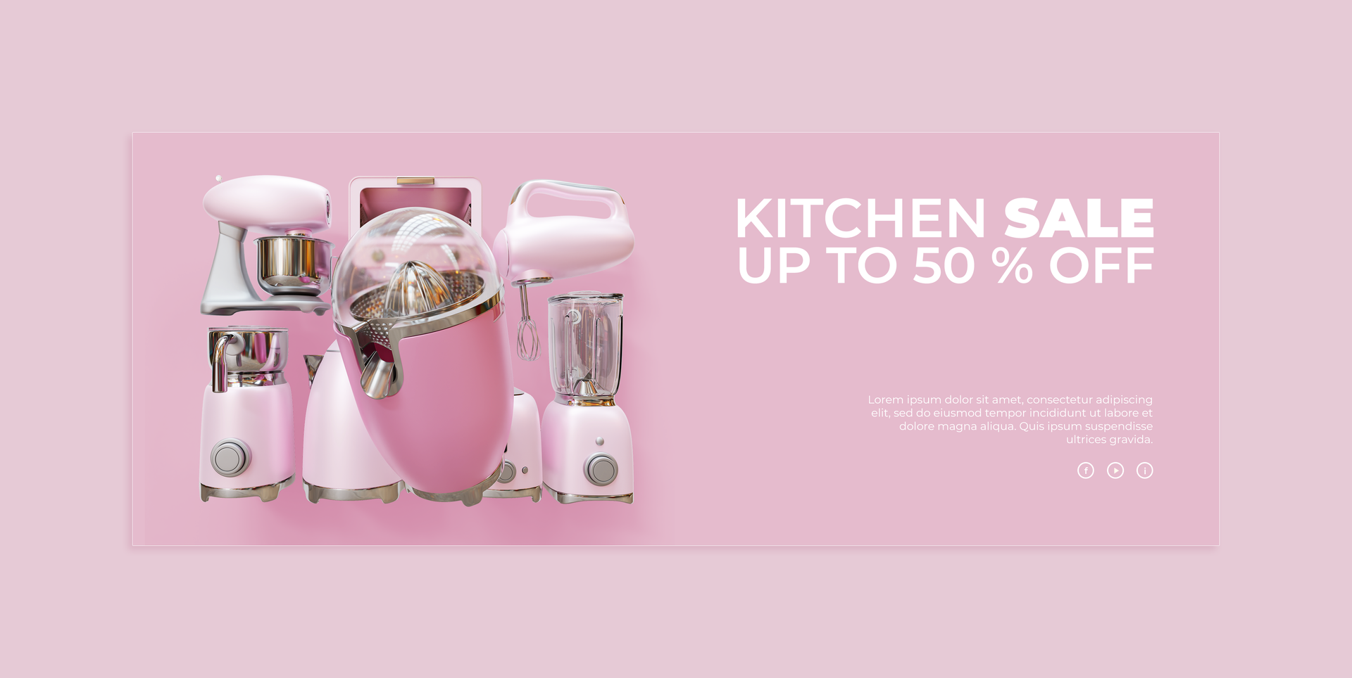Sale Banner Template With Citrus Juicer 3D Render Illustration psd