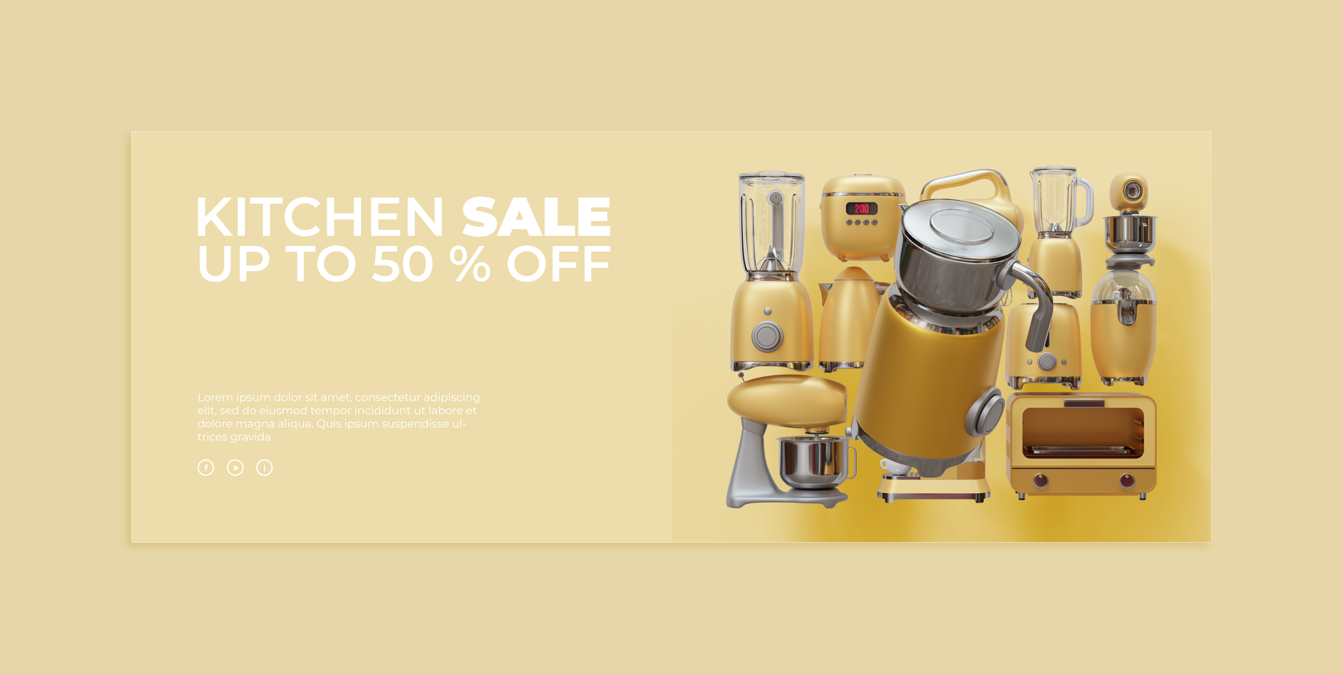 Sale Banner Template With Milk Frother 3D Render Illustration psd