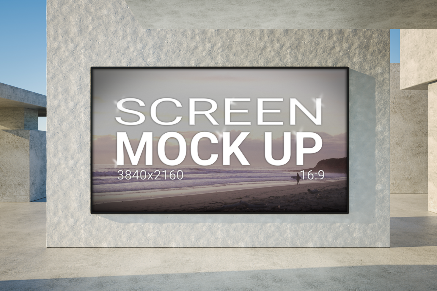 3D Illustration. Blank advertising billboard mockup. Ad and promotion concept. psd
