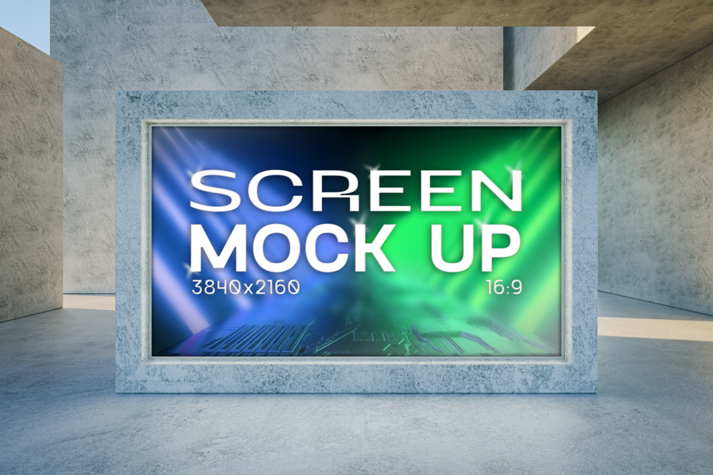 3d illustration. Mockup of a blank billboard screen display. Advertising and promotion concept. psd
