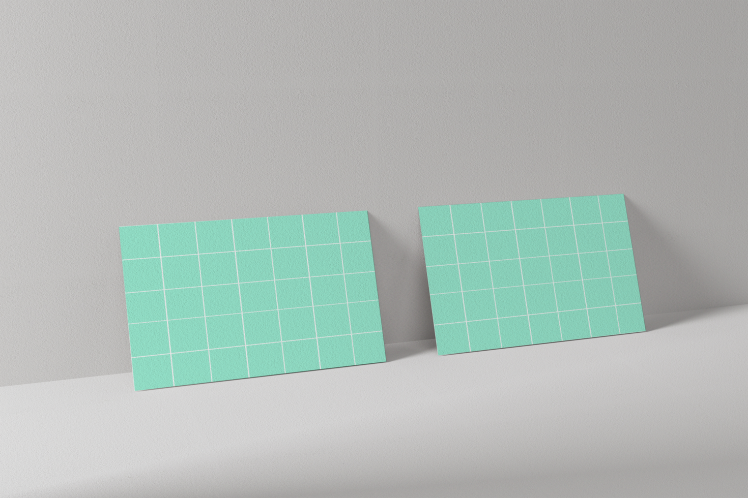 3D Illustration. Two blank business cards mockup. Template design for branding identity. Business concept. psd