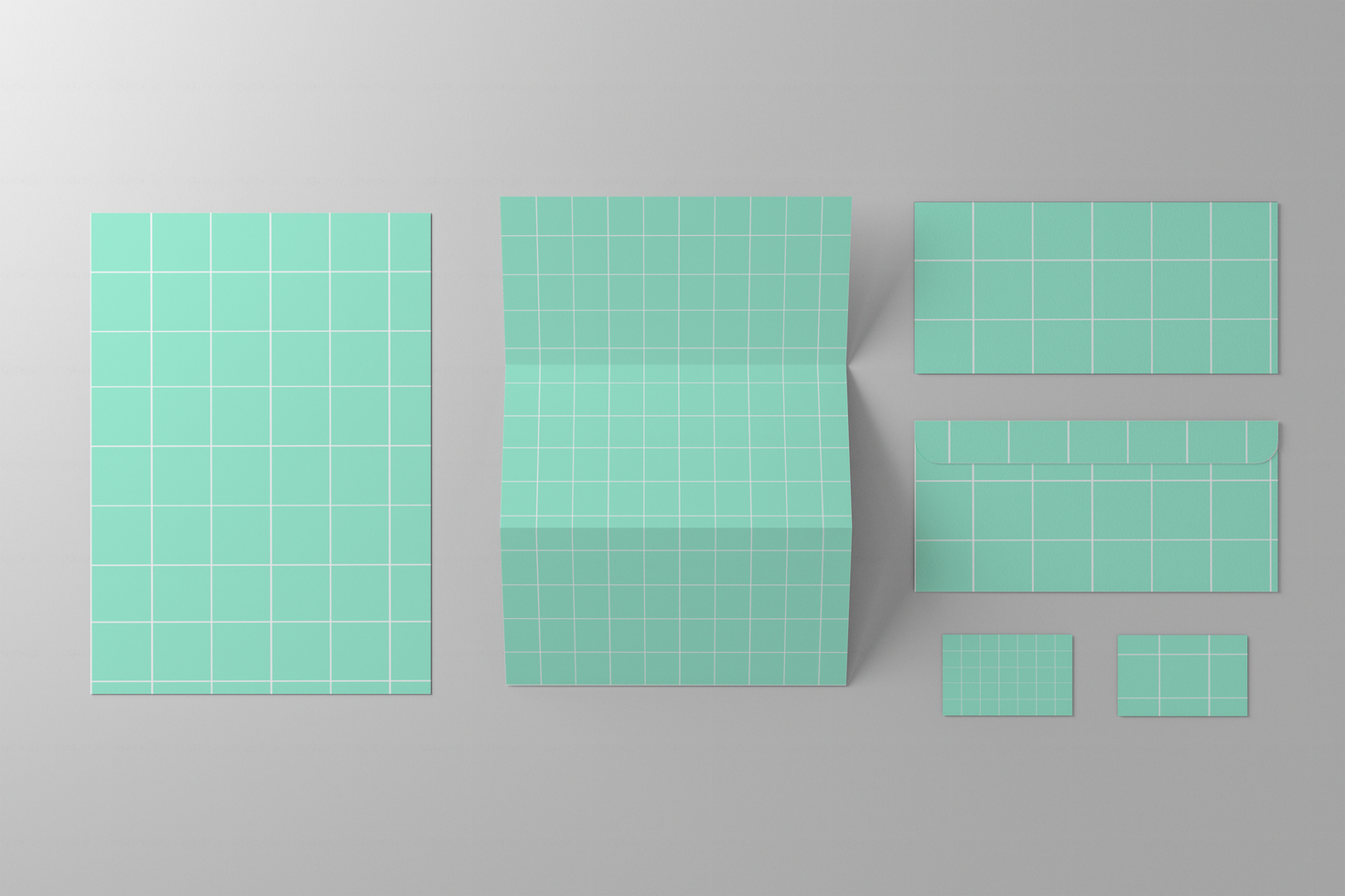 3d illustration. Blank paper, business cards and envelope. Mockup template for branding design. Business concept. psd
