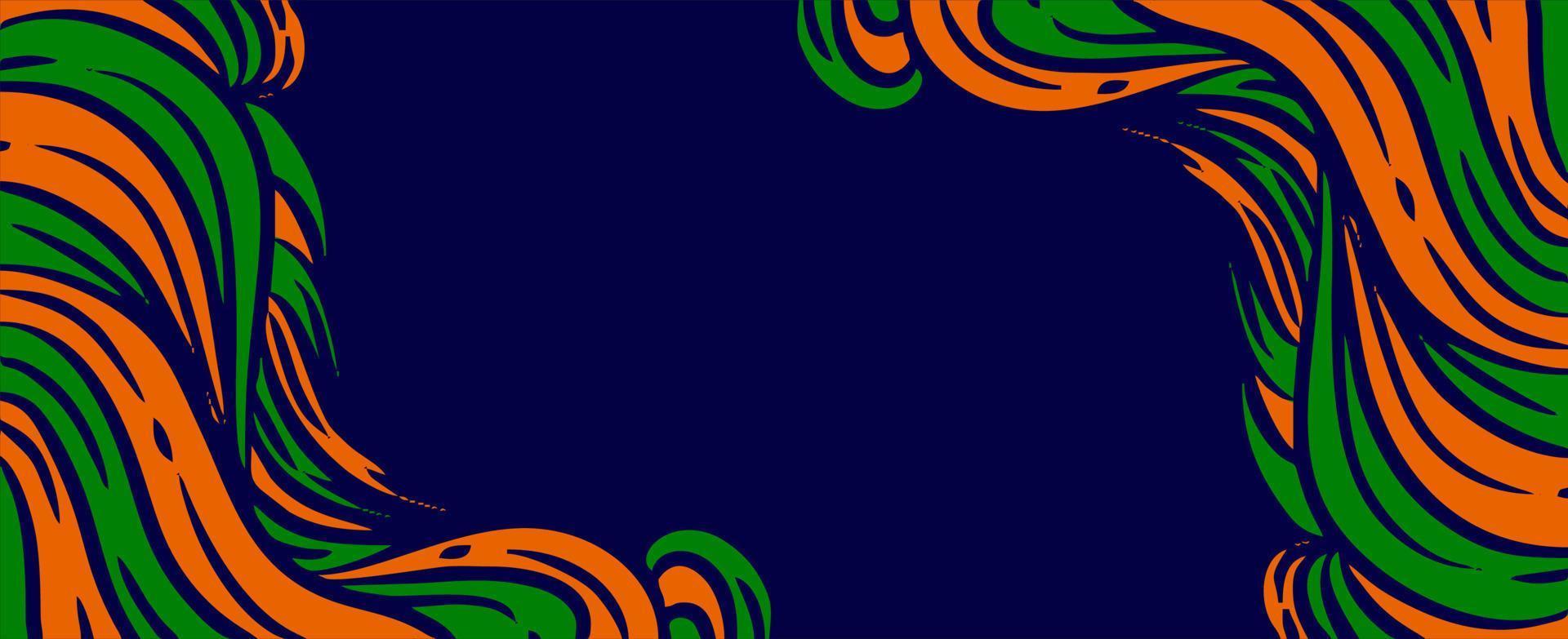 orange and green background frame banner vector