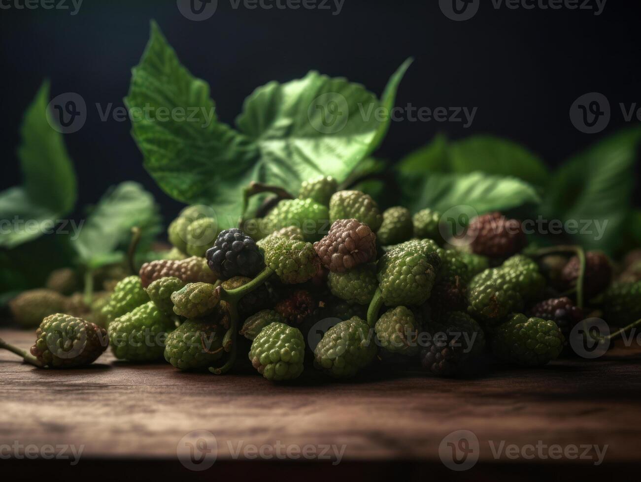 Beautiful organic background of freshly picked blackberry created with technology photo