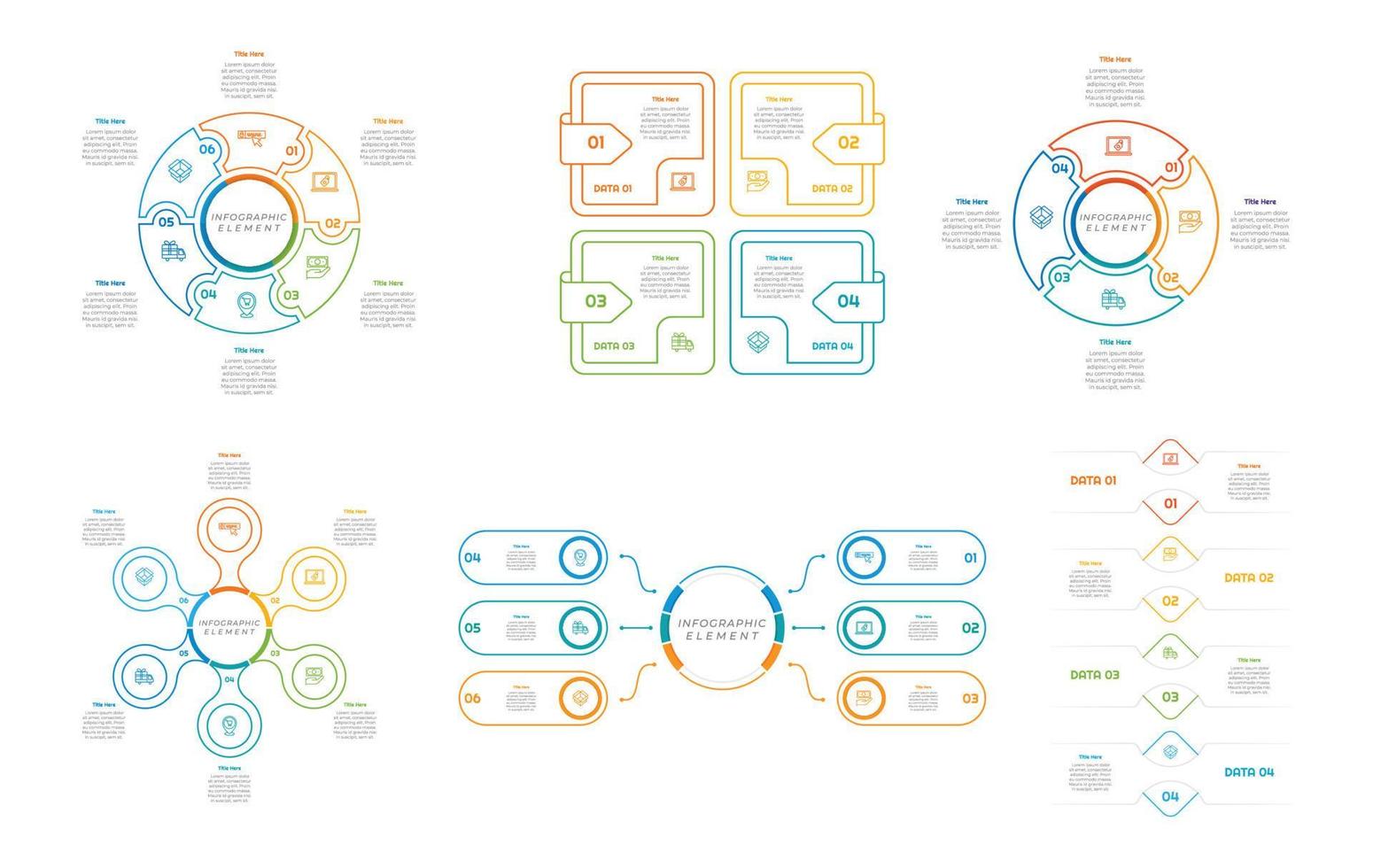 infografía haz conjunto con 4, 5, 6 6 pasos, opciones o procesos para flujo de trabajo disposición, diagrama, anual informe, presentación y web diseño. vector