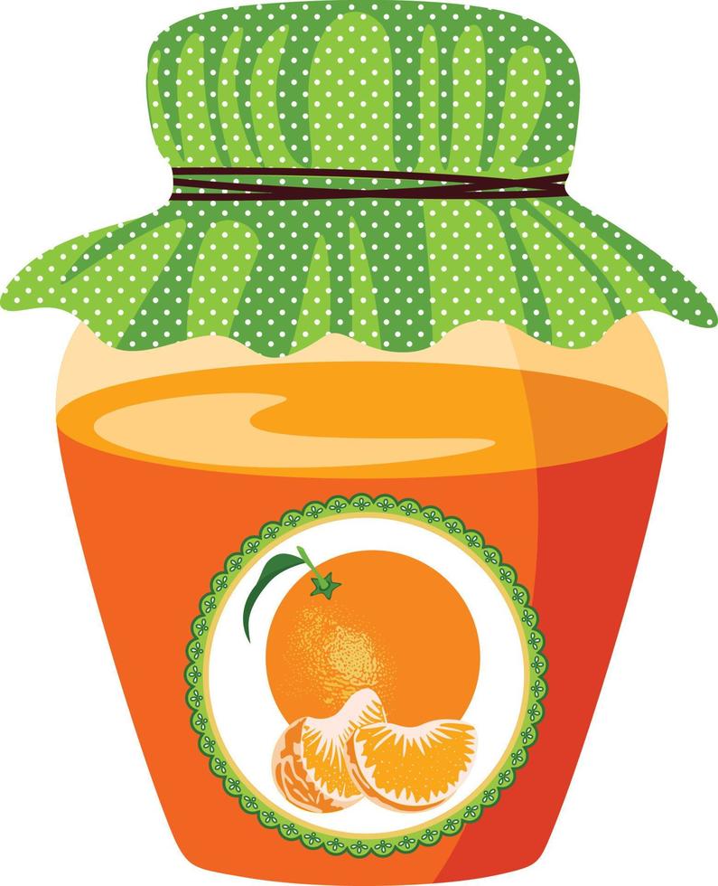 Orange jam in glass jar vector