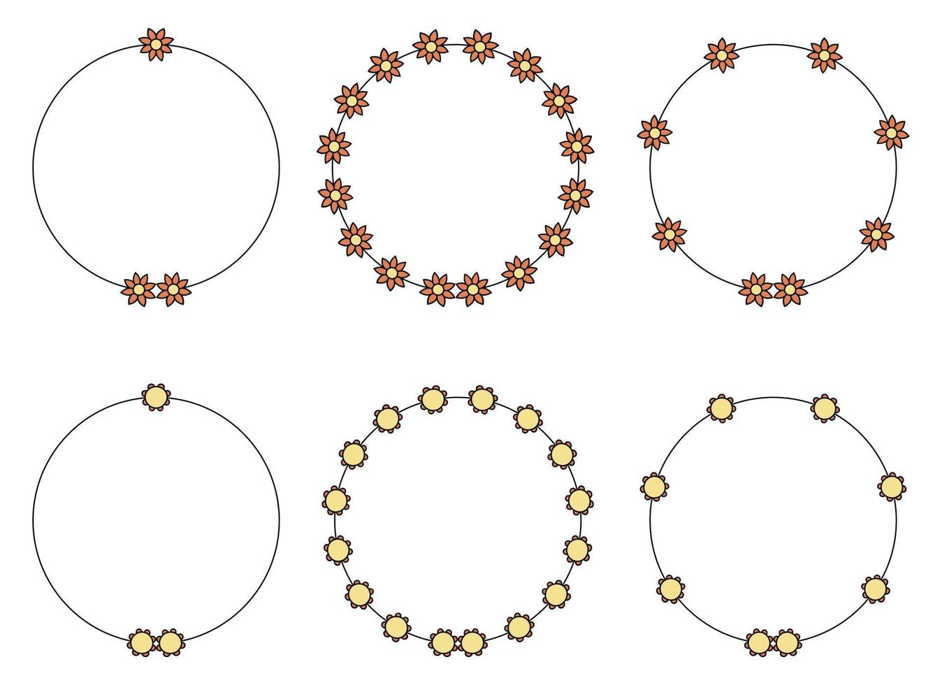 circulo marco decoración elemento con flores acortar Arte vector