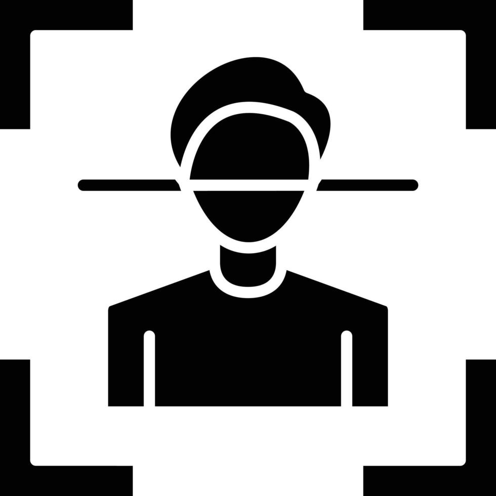 vector diseño facial reconocimiento icono estilo