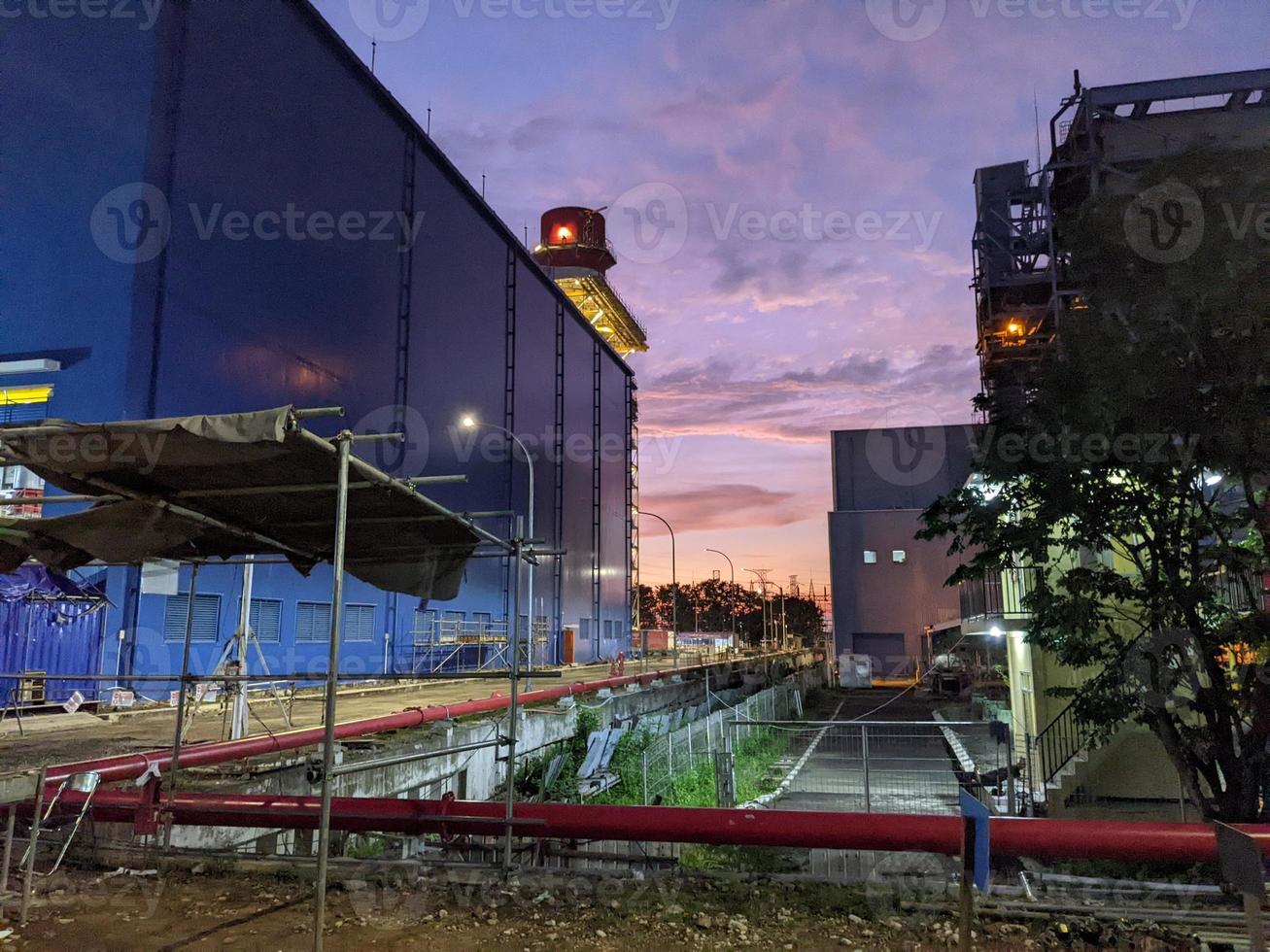 Power plant project with construction work and commissioning plant. The photo is suitable to use for industry background photography, power plant poster and electricity content media.