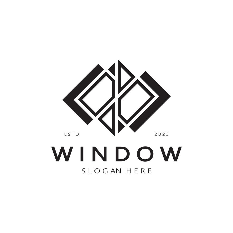 sencillo ventana logo, diseño para, interior, construcción, arquitectura, propiedad negocio, vector