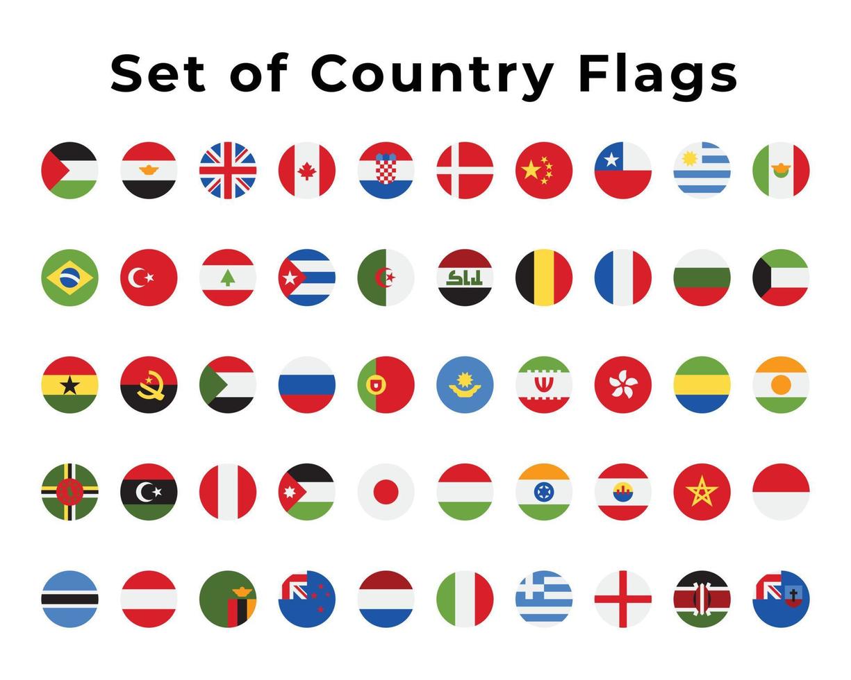 Set of Country Flags Icon Pack, Vector Eps