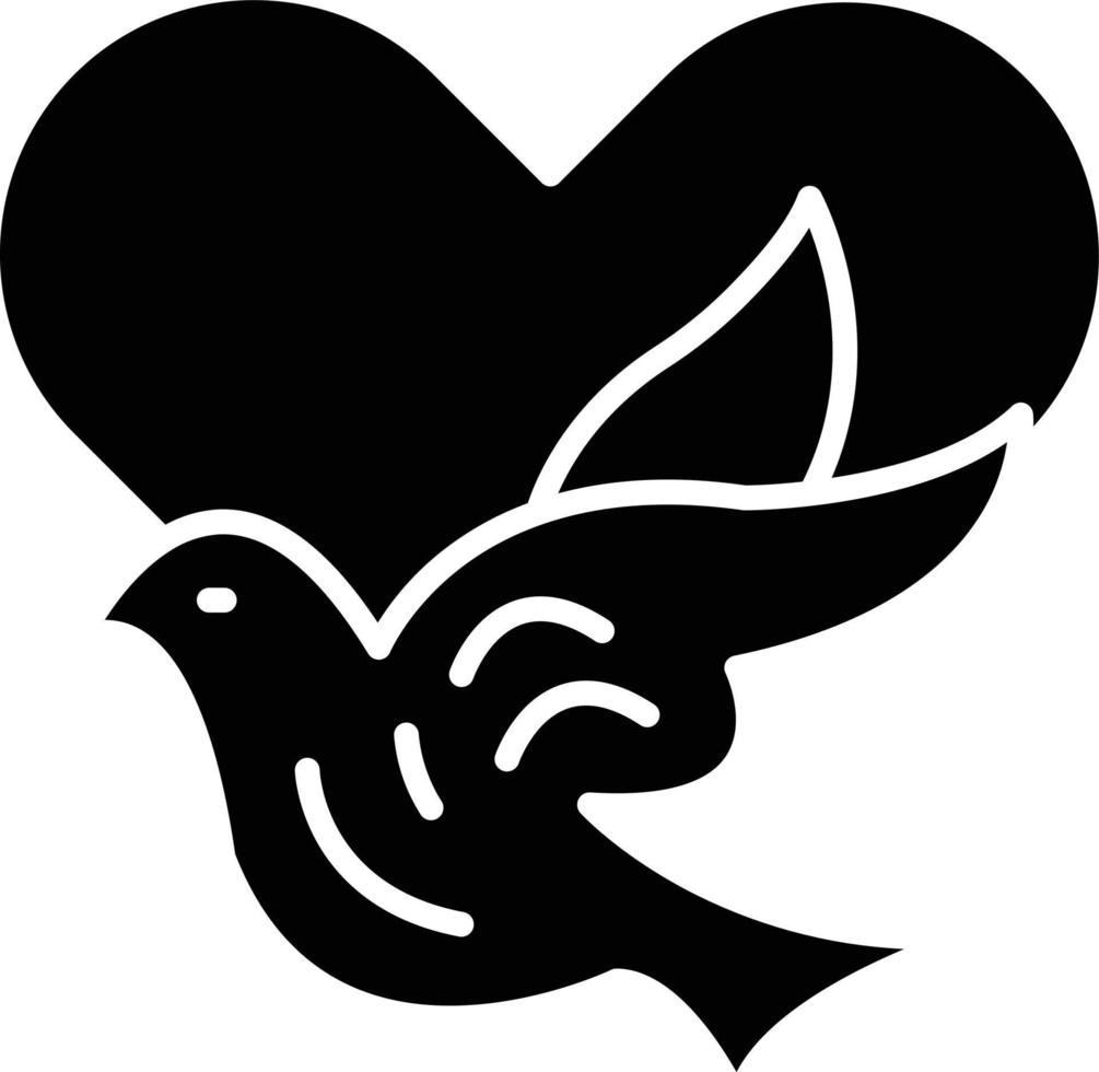 Vector Design Dove with Heart Icon Style