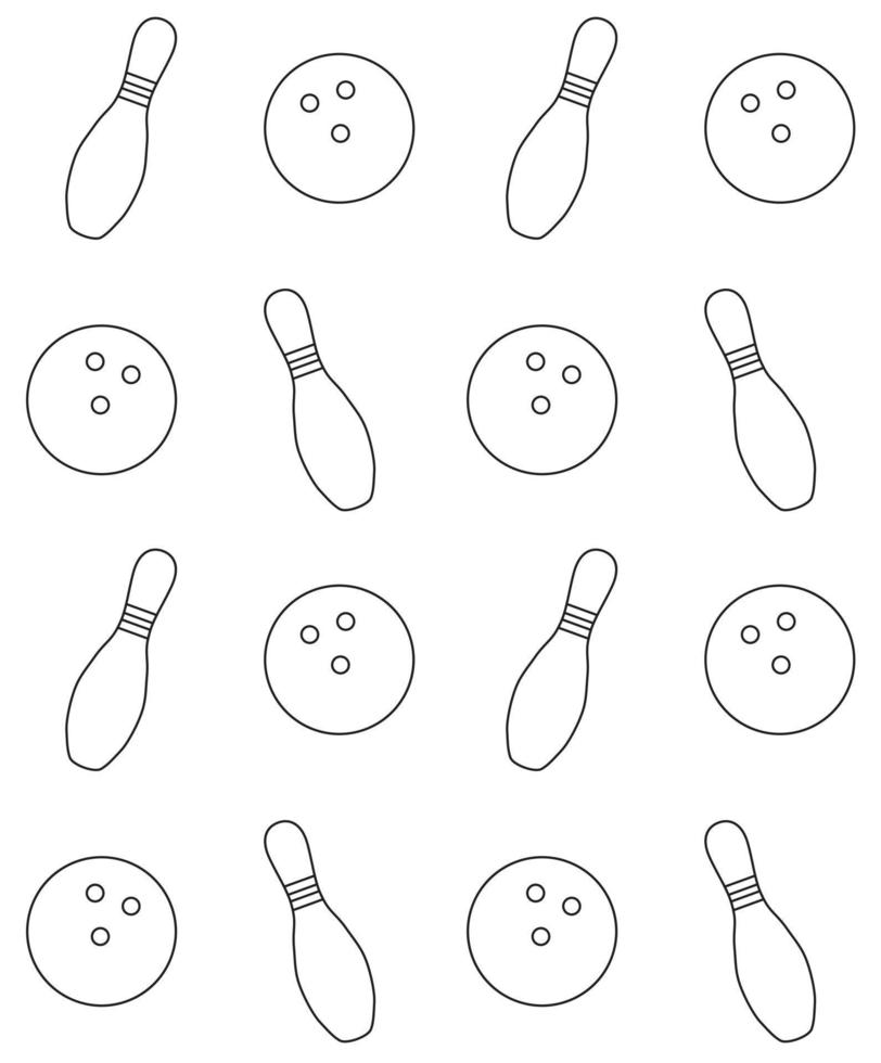 Seamless pattern of bowling vector