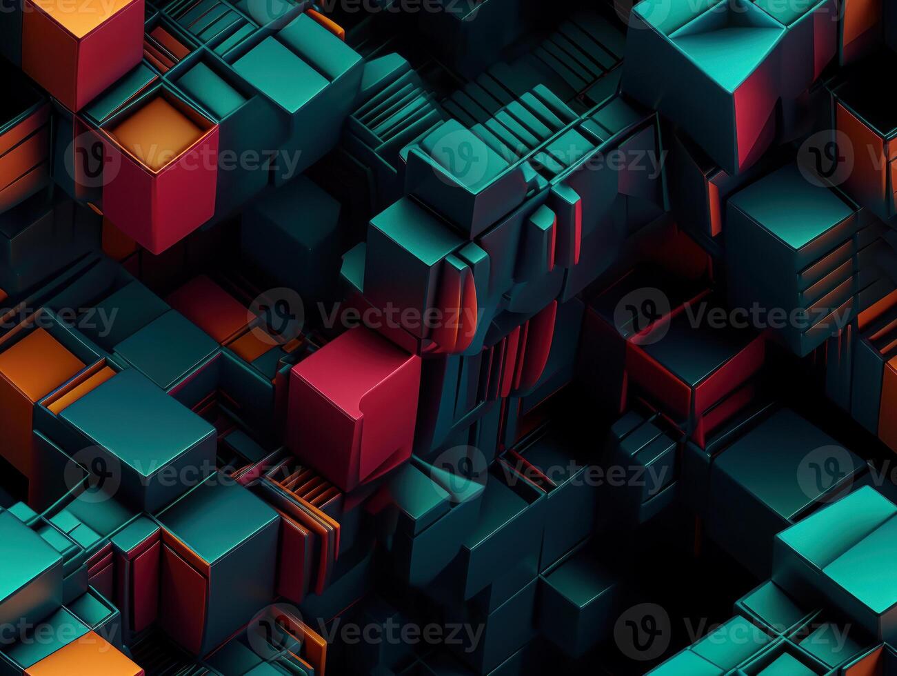 Dark abstract geometric grid pattern Seamless background created with technology photo