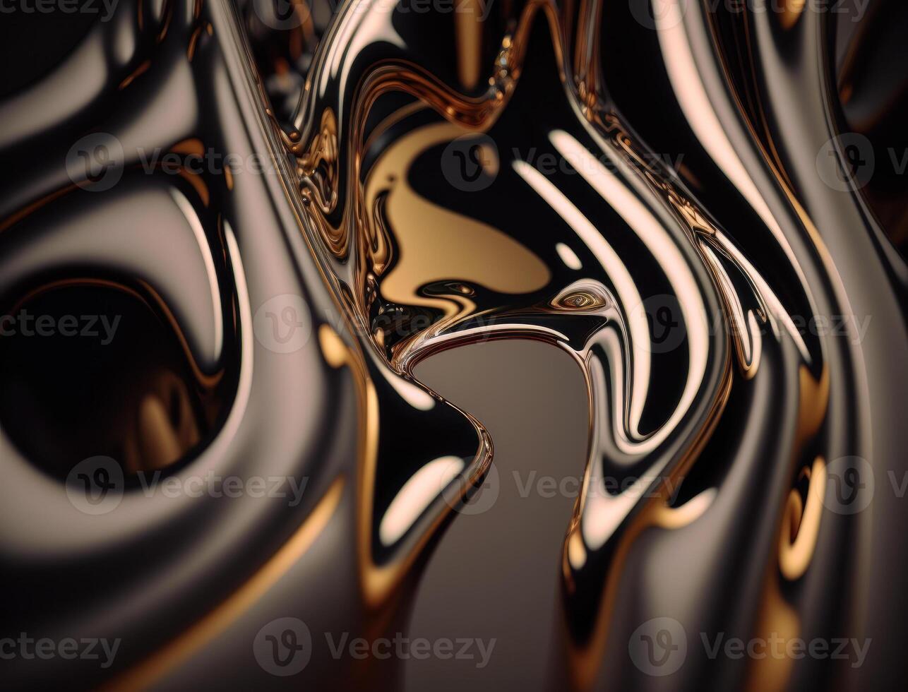 A metallic abstract wavy liquid background technology photo