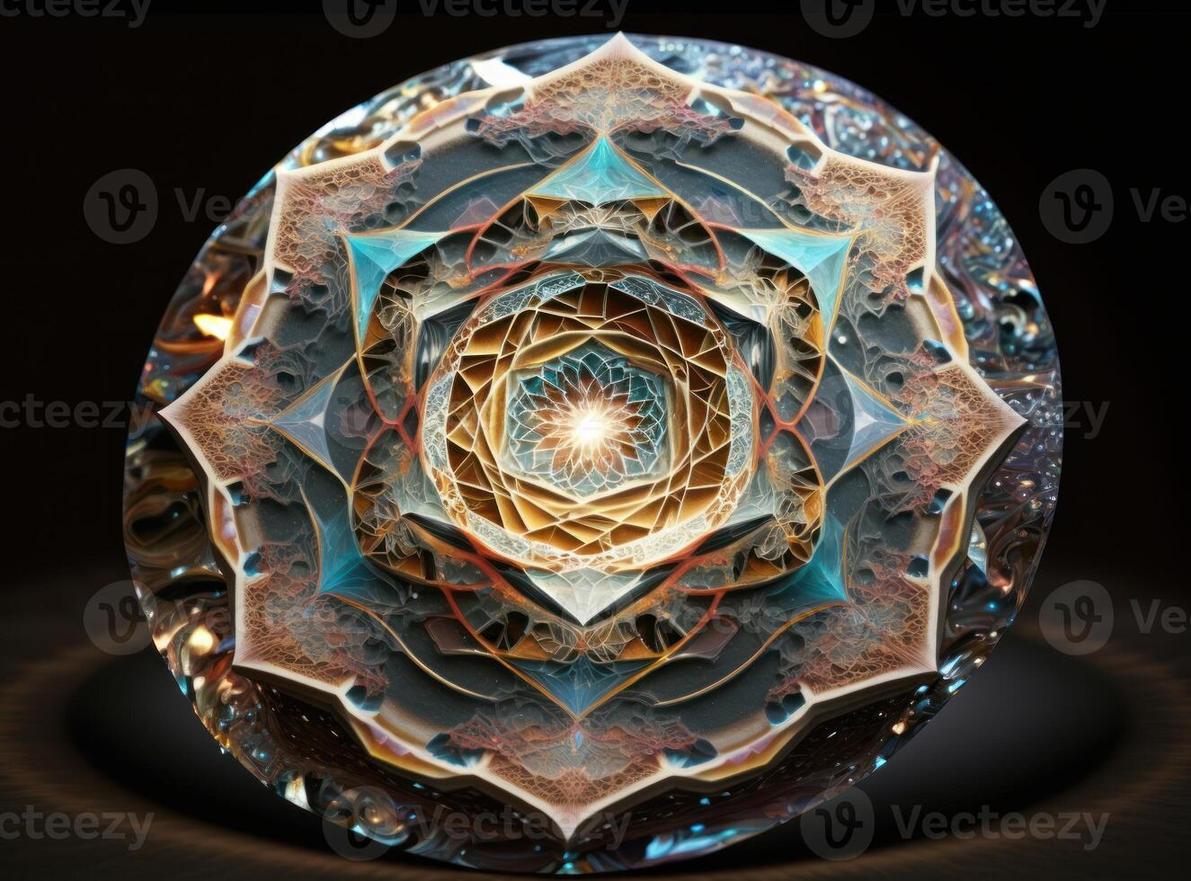 Fractal mandala Sacred geometry background created with technology photo