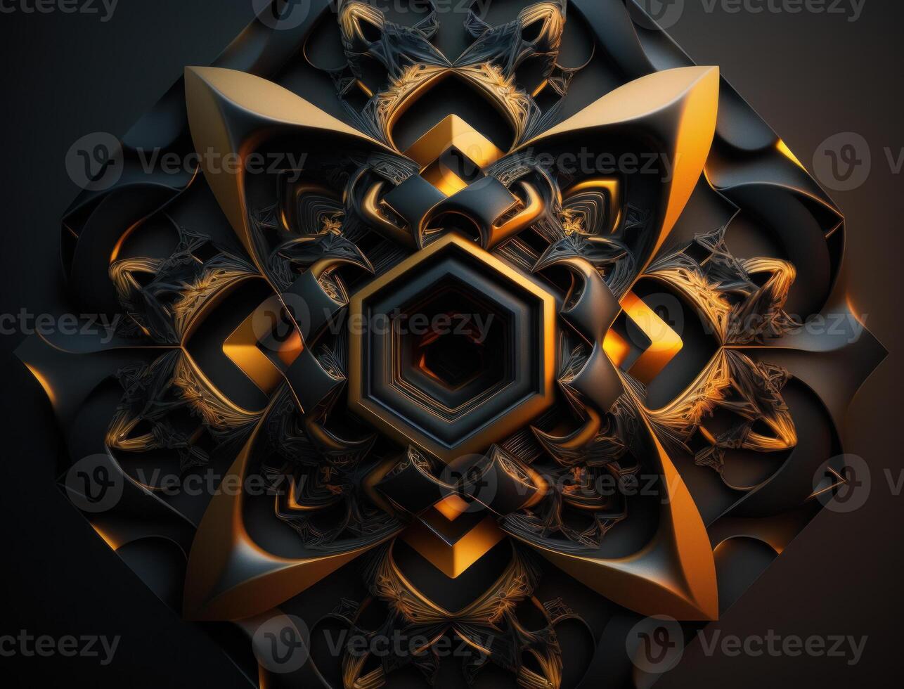 Fractal mandala Sacred geometry background created with technology photo