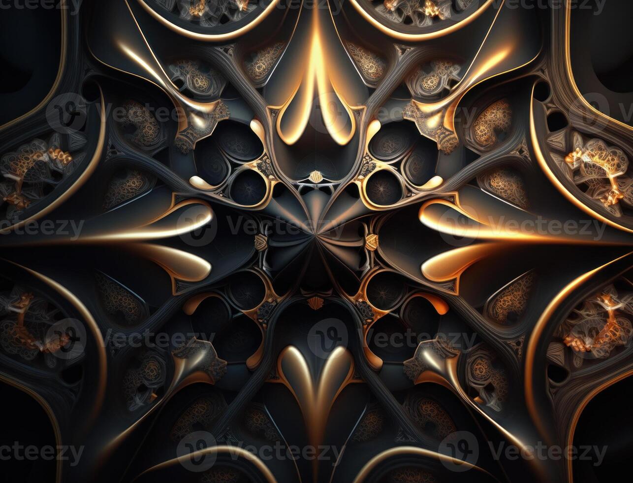 Fractal mandala Sacred geometry background created with technology photo