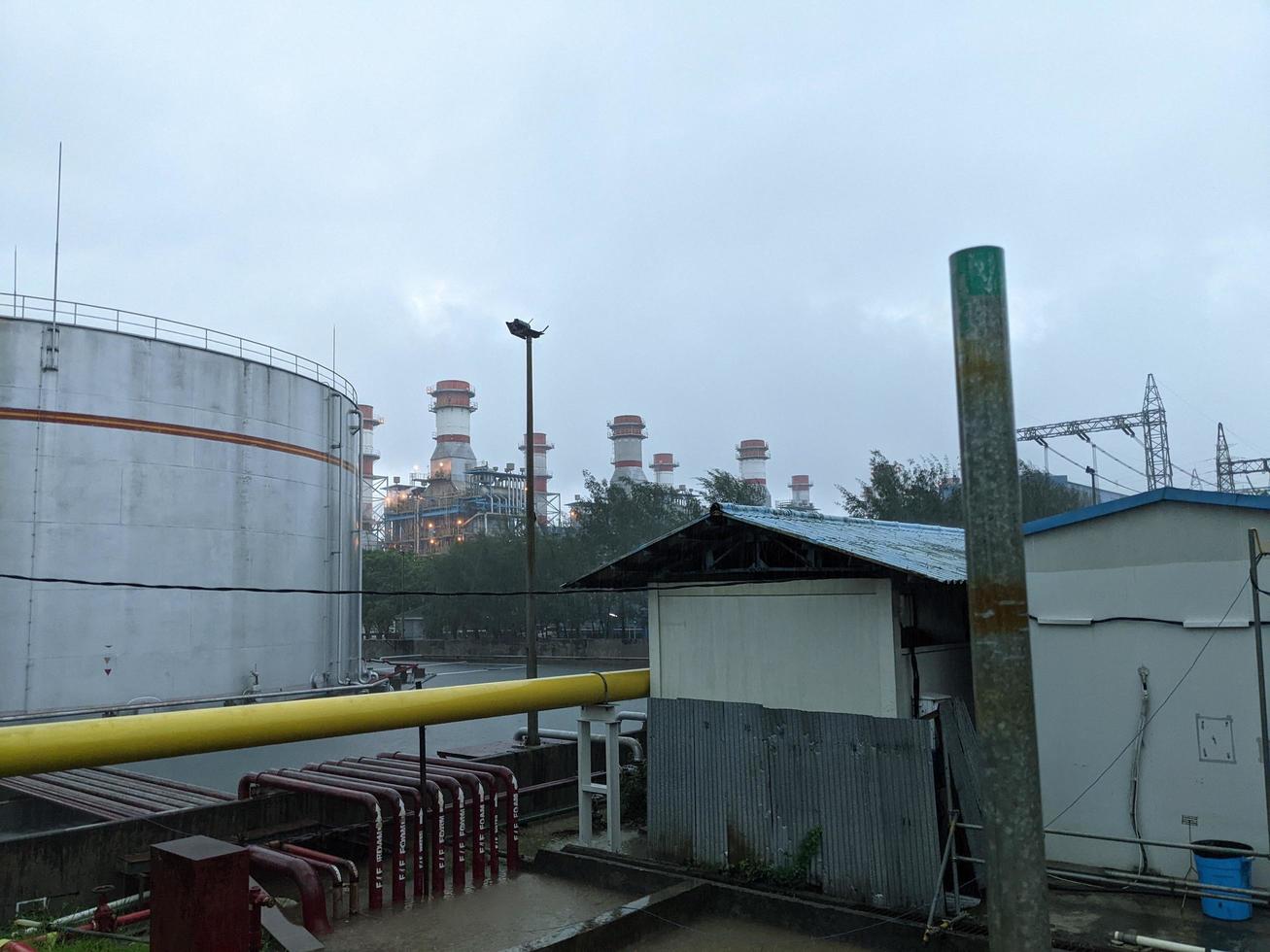 Power plant project with construction work and commissioning plant. The photo is suitable to use for industry background photography, power plant poster and electricity content media.