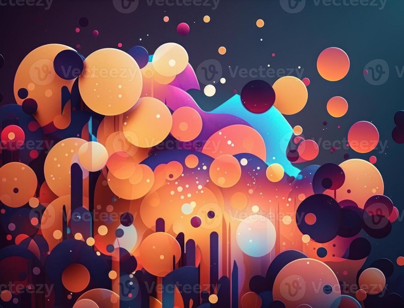 Colorful abstract geometric background with dot shapes pointillism style created with technology photo