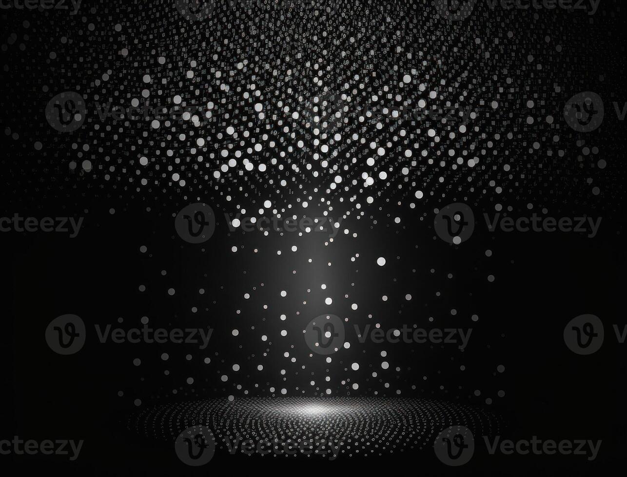 Black and white abstract geometric background with dot shapes pointillism style created with technology photo