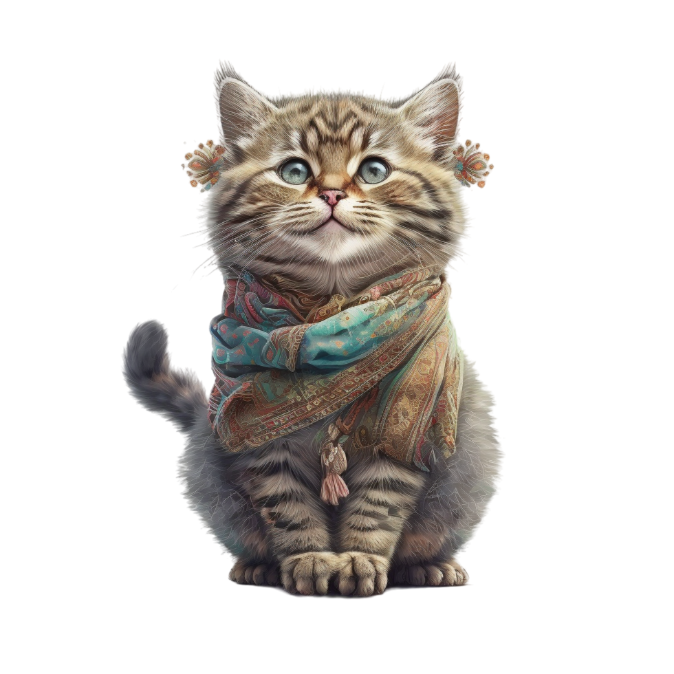 Cute Boho Cat Ai png