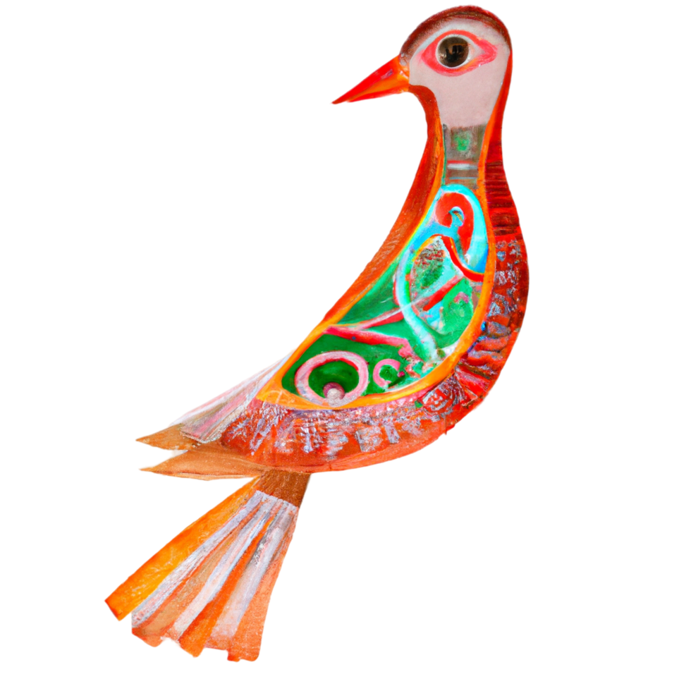 Folk Bird watercolor AI png