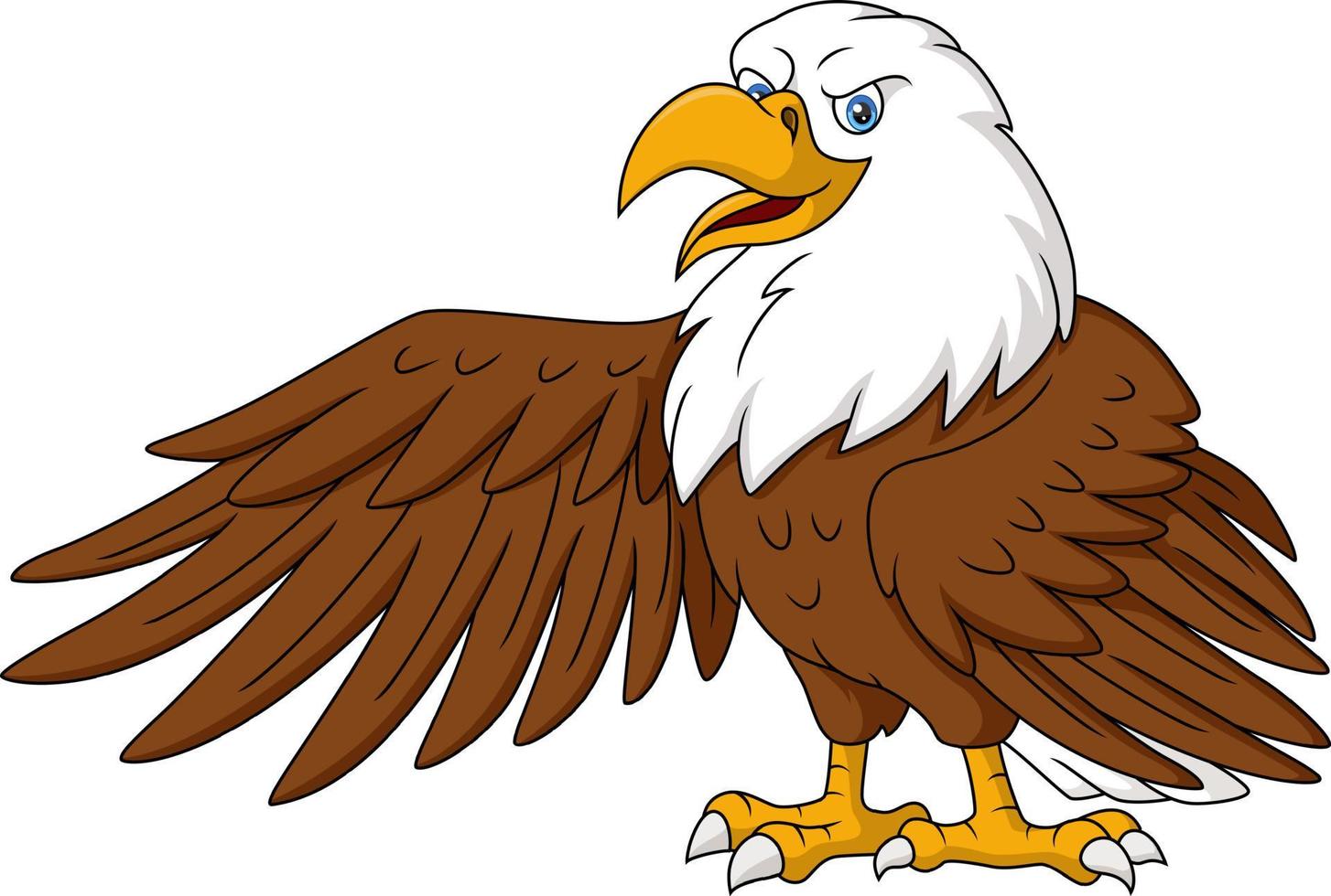 Cute eagle cartoon on white background vector