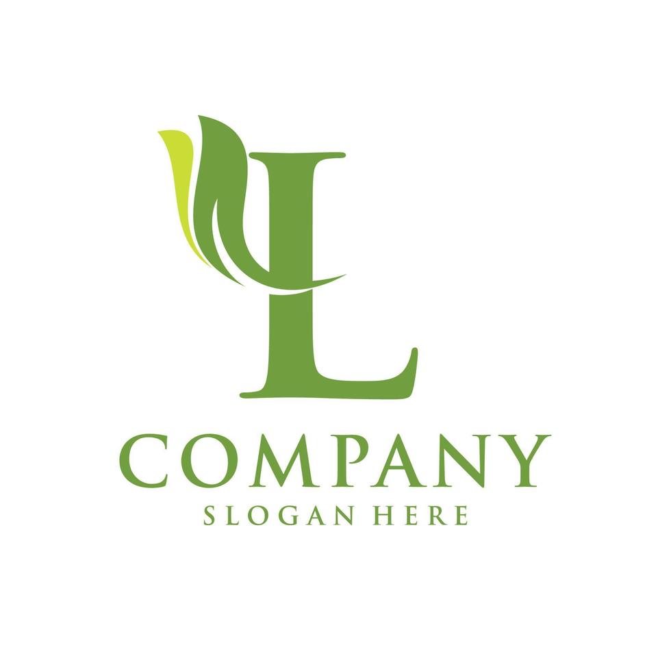 Letter L leaf initial logo vector