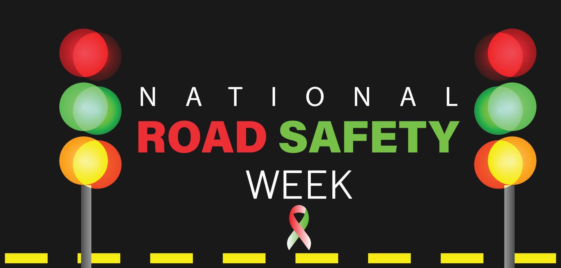 National Road safety week. Template for background, banner, card