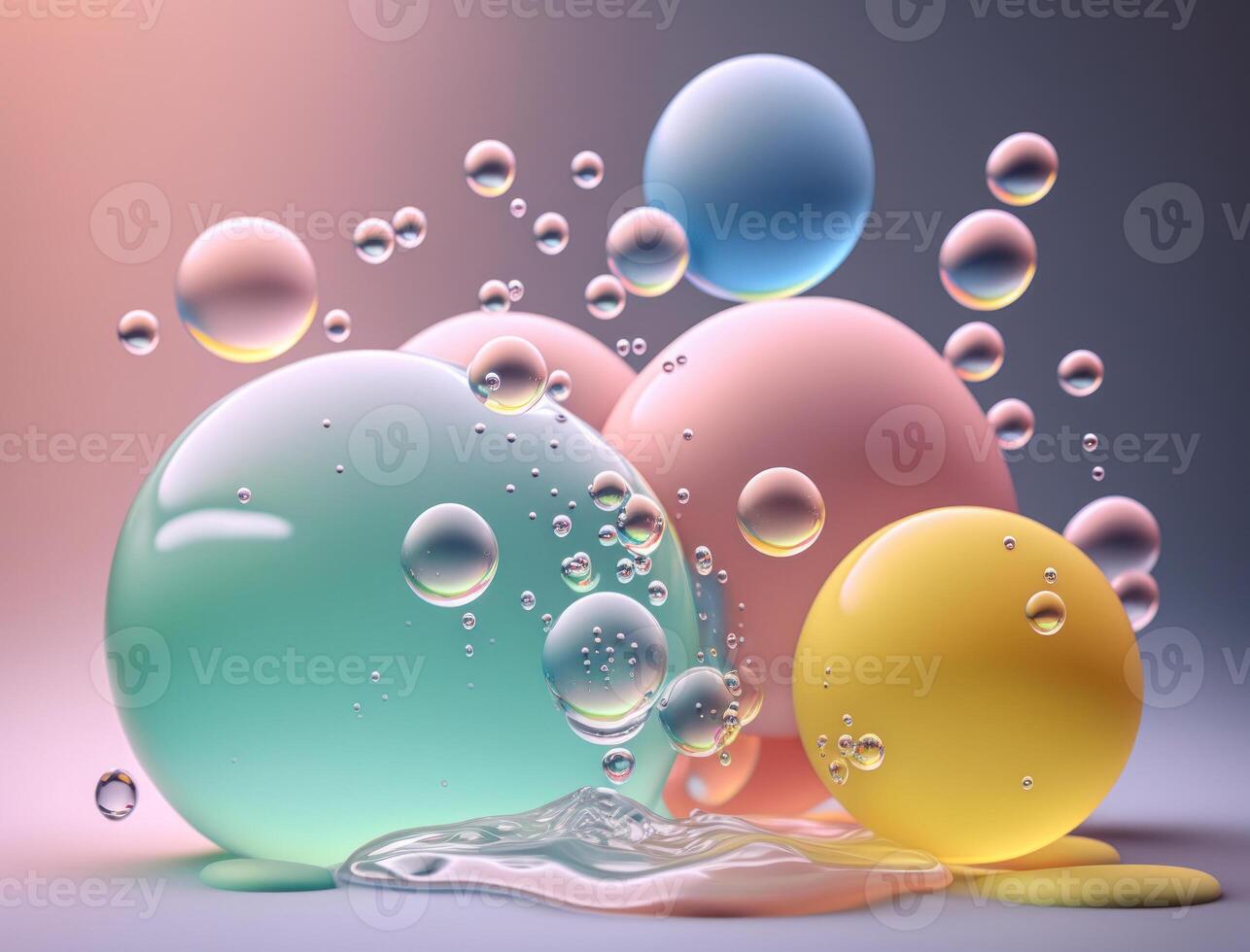 Colorful balls Dynamic liquid shapes background created with technology photo