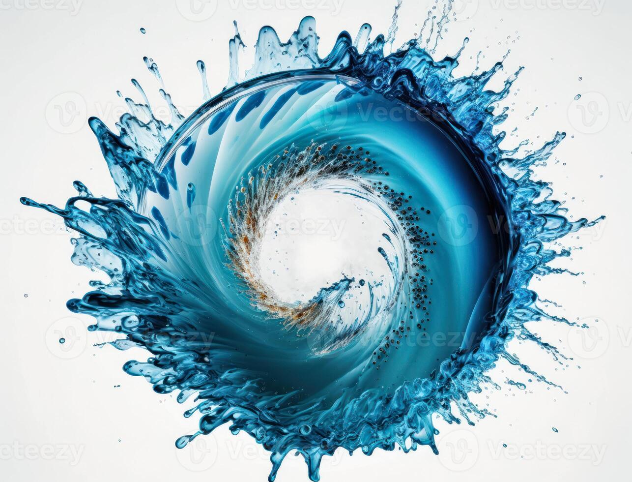 Radial spiral water splash background created with technology photo