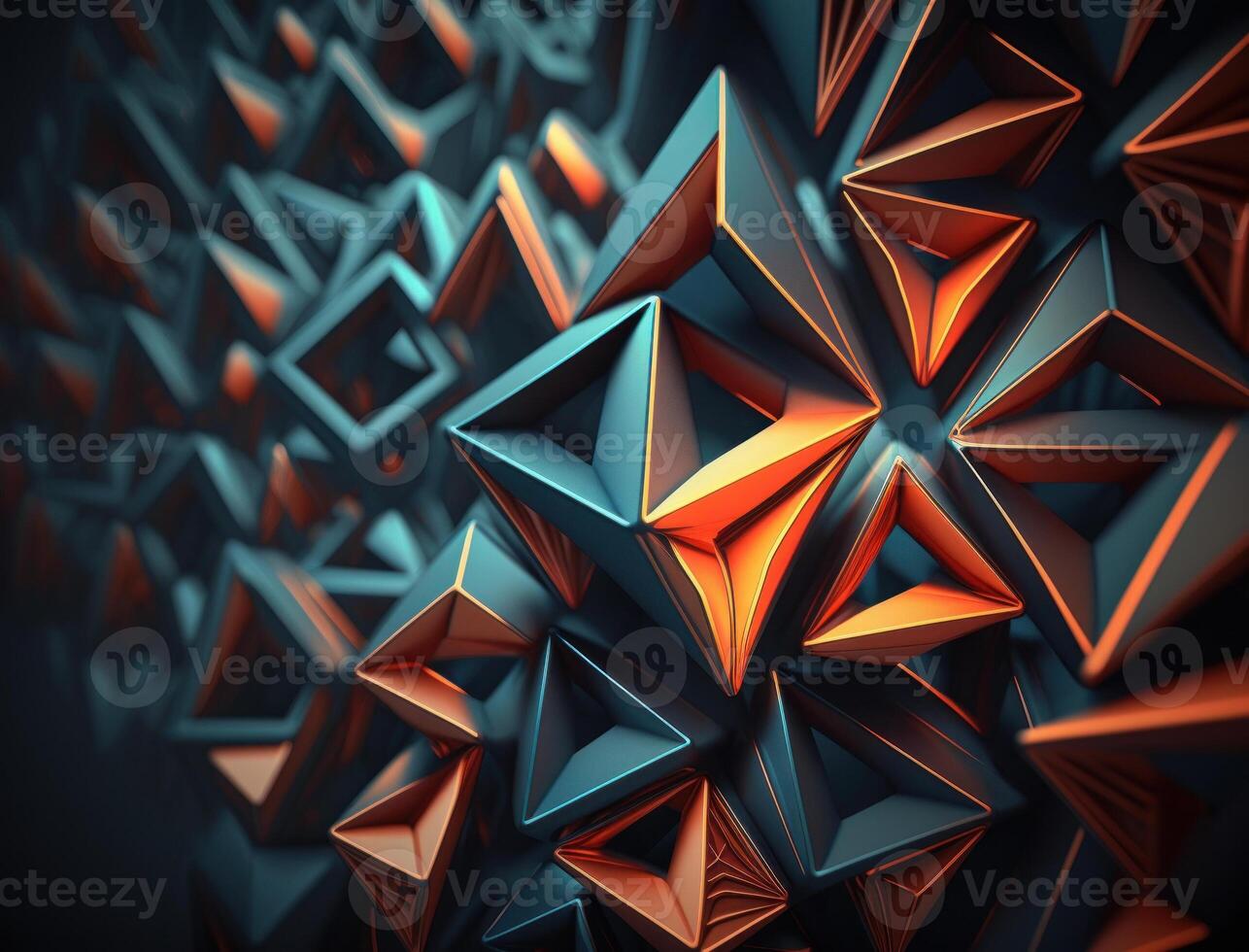 Futuristic triangles background Abstract geometric pattern created with technology photo