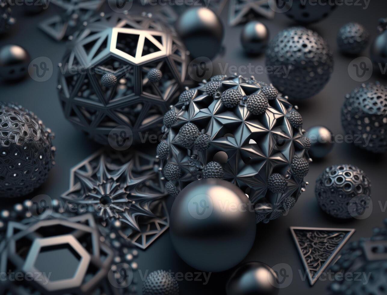 Modern technology Geometric background with spheres created with technology photo