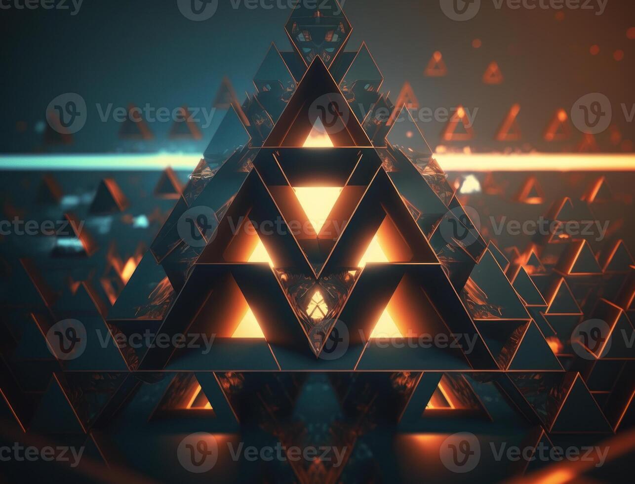 Futuristic triangles background Abstract geometric pattern created with technology photo