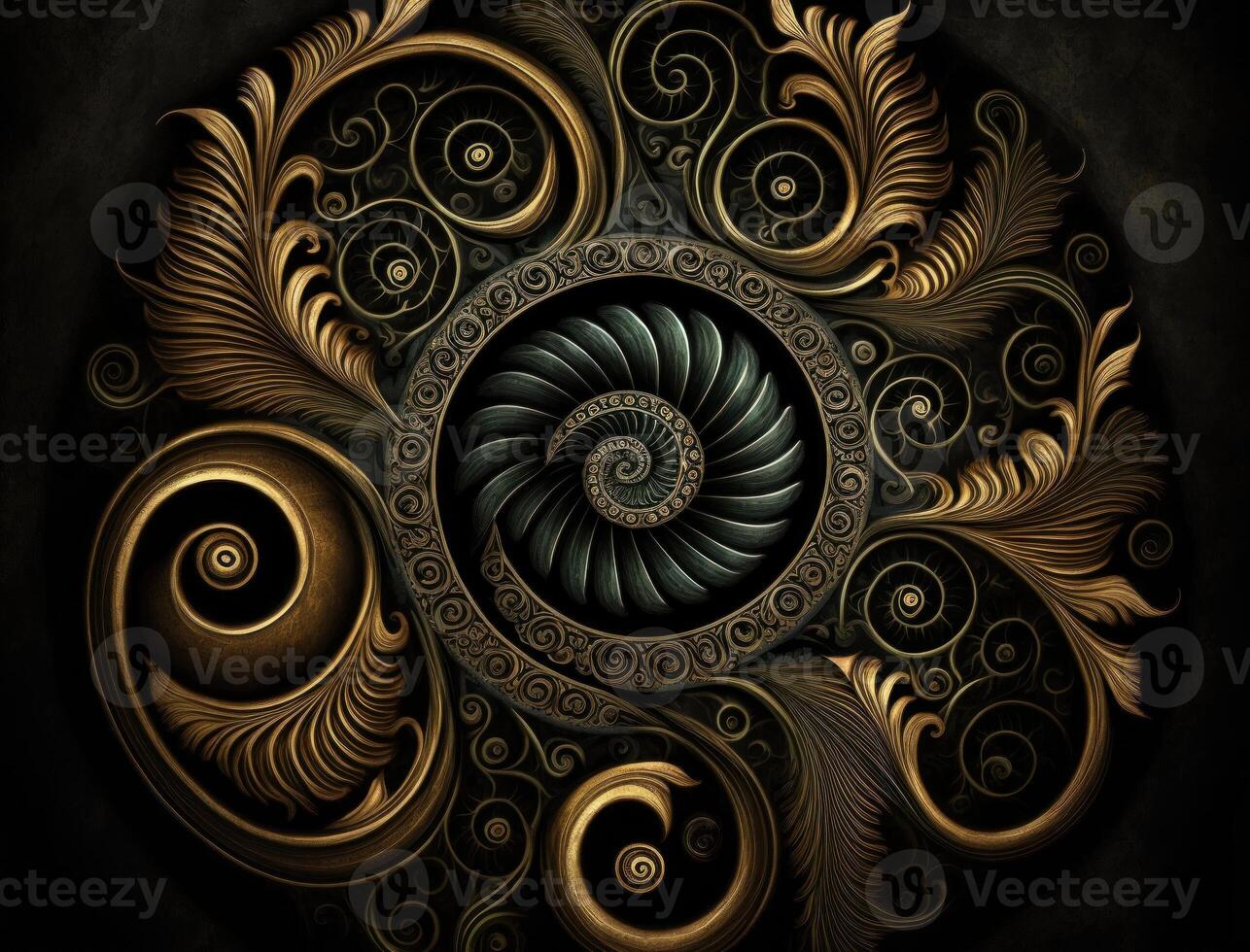 Royal vintage Victorian Gothic background Rococo venzel and whorl created with technology photo