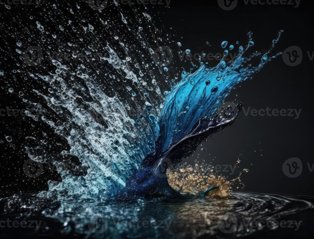 Fresh water splash background created with technology photo