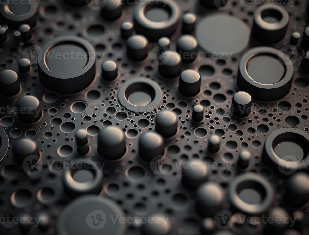 3D Futuristic circles background Abstract geometric grid pattern created with technology photo