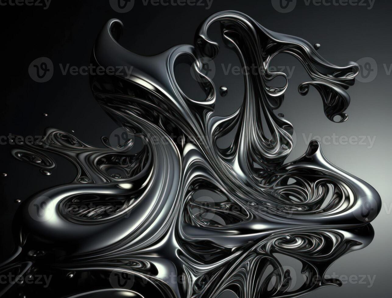 A metallic abstract wavy liquid background technology photo
