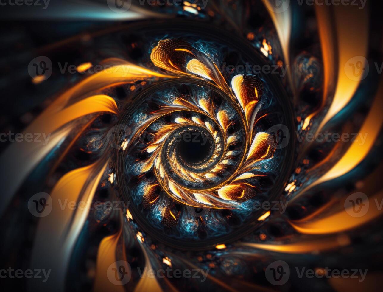 Colorful Swirling radial vortex background created with technology photo