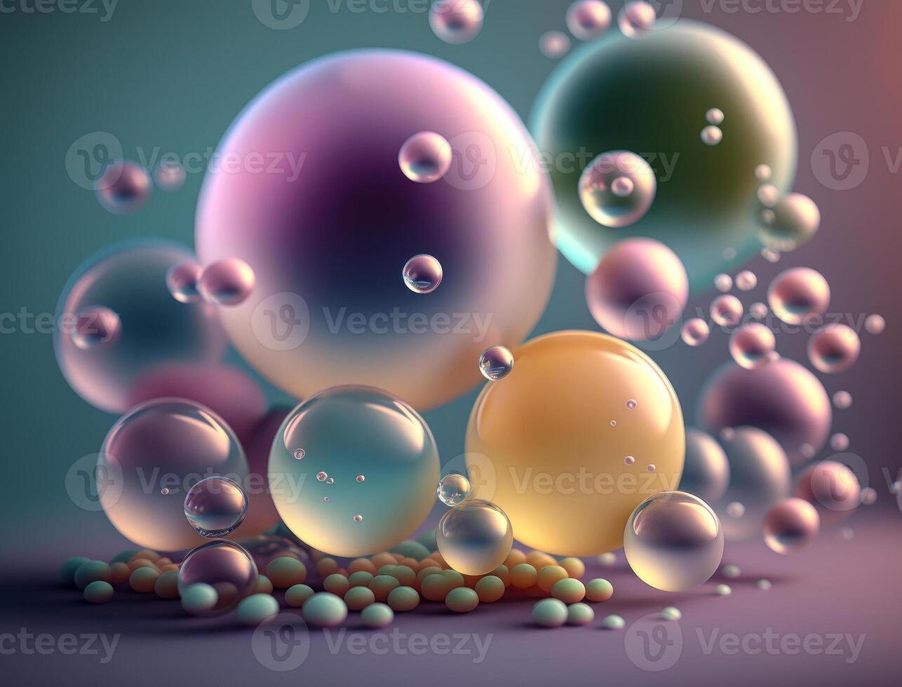 Colorful balls Dynamic liquid shapes background created with technology photo