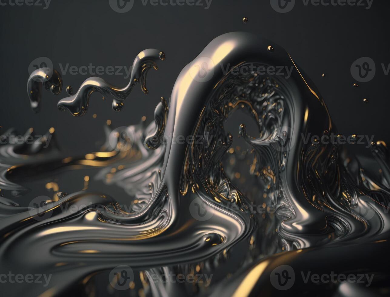 A metallic abstract wavy liquid background technology photo