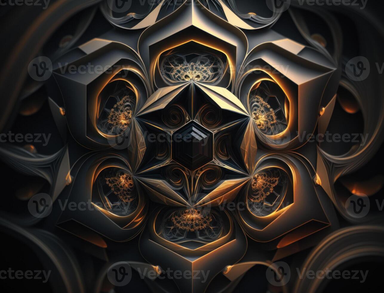 Fractal mandala Sacred geometry background created with technology photo