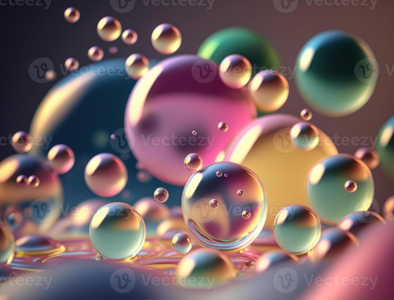 Colorful balls Dynamic liquid shapes background created with technology photo