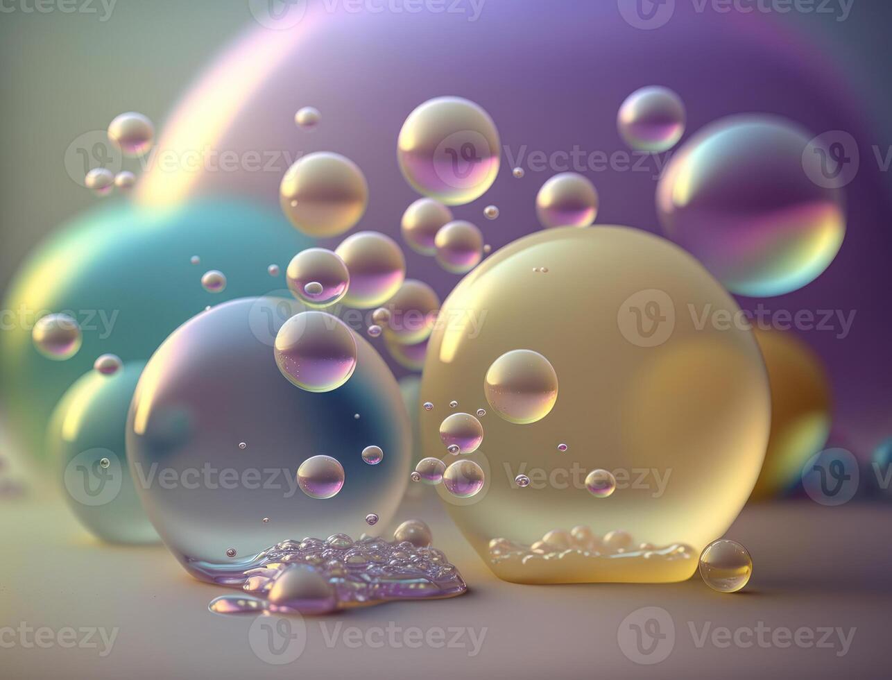 Colorful balls Dynamic liquid shapes background created with technology photo