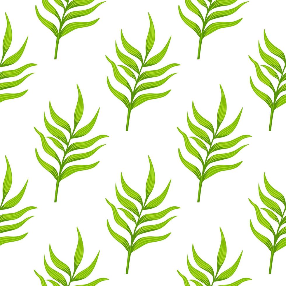 Fern leaf wallpaper. Abstract exotic plant seamless pattern. Tropical palm leaves pattern. Botanical texture. vector