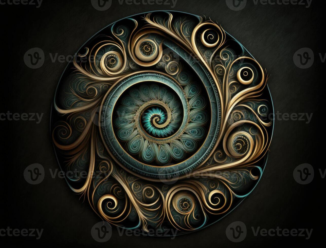 Royal vintage Victorian Gothic background Rococo venzel and whorl created with technology photo