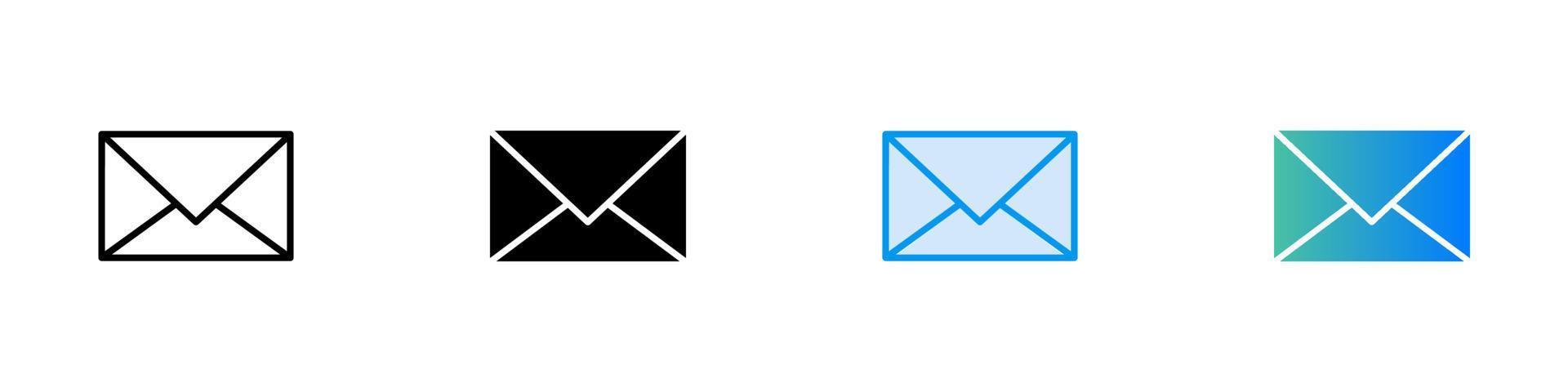 envelope icon. vector illustration of envelope in various style