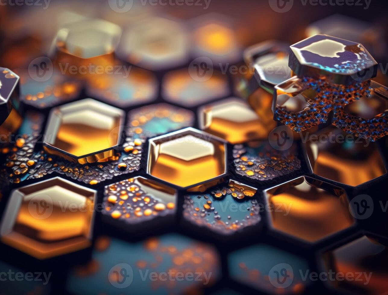 Beautiful hexagonal background natural gemstone technology photo